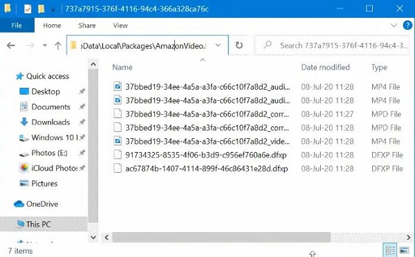 where Amazon Prime Downloads Stored on PC