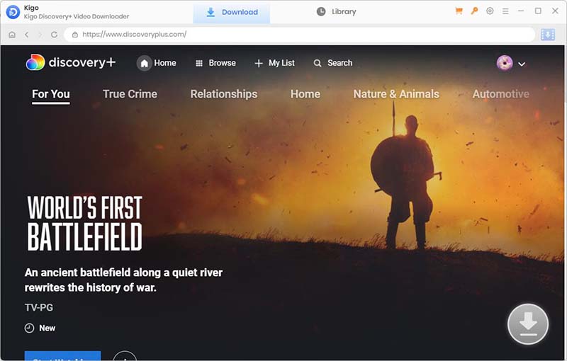 Kigo DiscoveryPlus Video Downloader screenshot