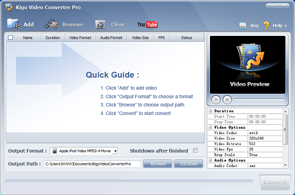 Video Converter Pro interface
