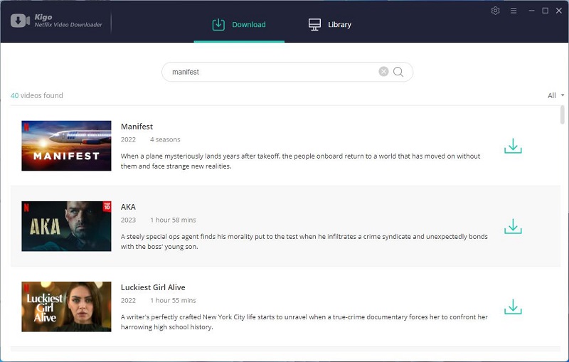 search Manifest to download