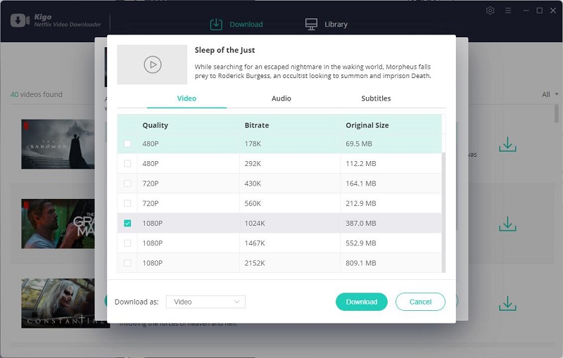 Advanced download settings