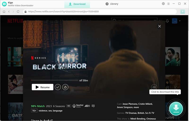 search black mirror on Kigo