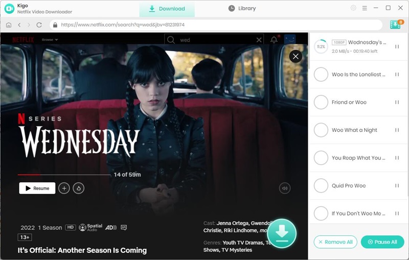 downloading Netflix Wednesday