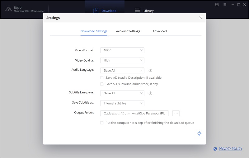 set mkv as the output format